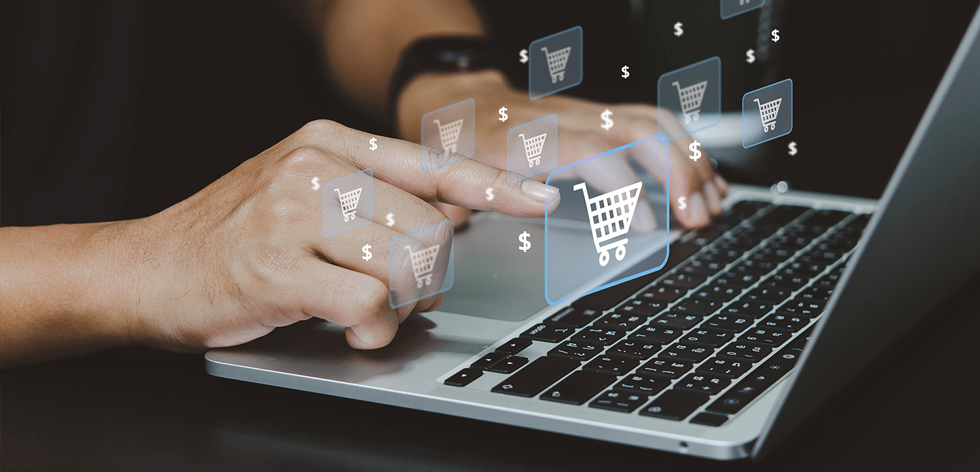 Hands typing on keyboard