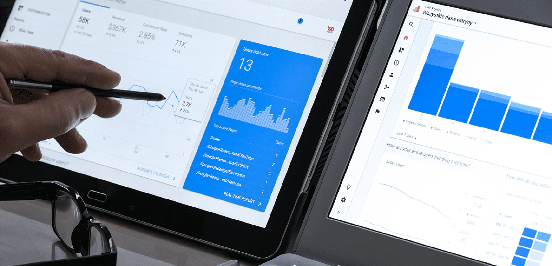 Computer screen with SEO stats